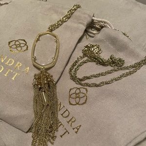 Kendra Scott Rayne Necklace - Clear and Gold